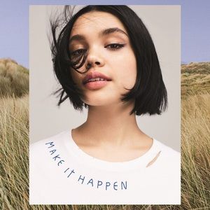 NWT “Make It Happen” White T-Shirt